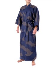 Men's Kimono Yukata Navy Cloud