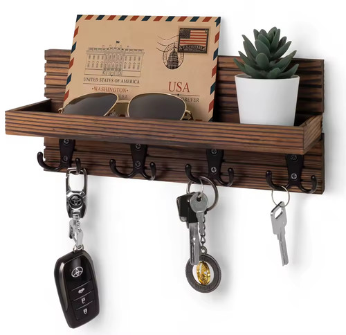 Rustic wooden entryway mail - wooden,