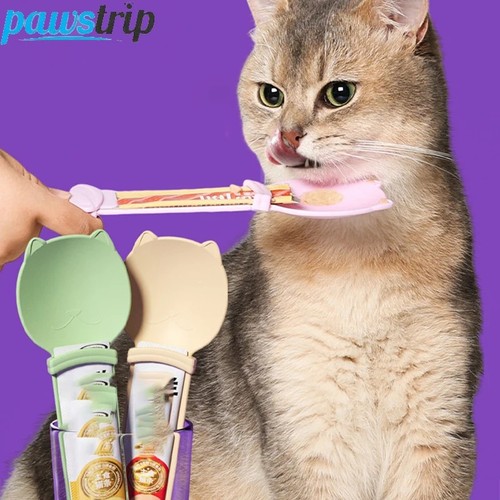 2pcs cat treat squeeze spoon - 2pcs,