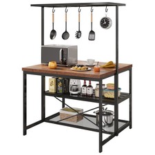 kitchen Island Baker Rack Island Table 3 Tier Microwave Stand Oven Shelf Storage