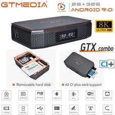 8K FTA DVB-S/S2/S2X/T2/C Combo Satellite Receiver Android Smart TV Box CI+ Slot