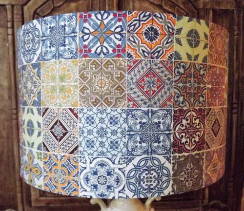 Moroccan tiles lampshade - tiles,