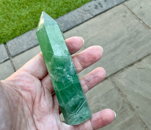 Green fluorite crystal tower - green,