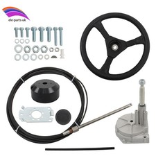 With 12" Steering Cable FOR Boat Rotary Steering System Outboard Kit  12 Feet