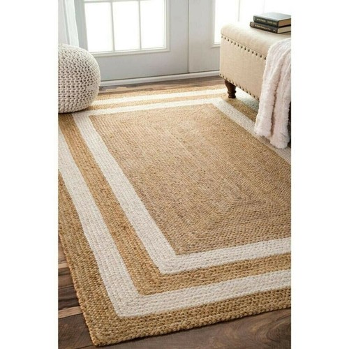 Rug jute carpet - mat, beige