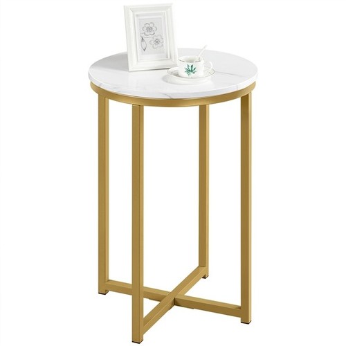 Round end table with - end, marble