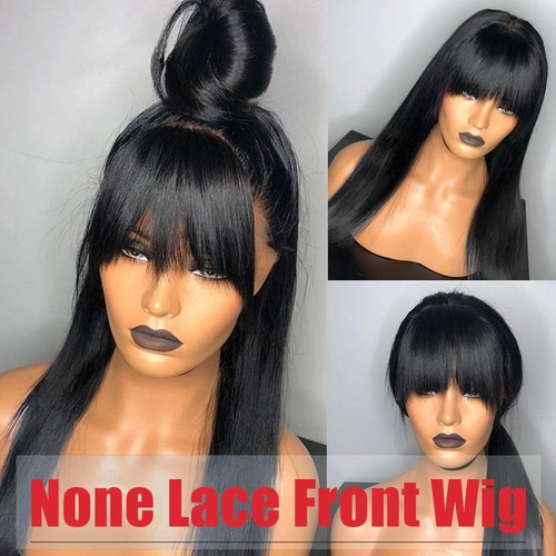 Straight human hair wig - straight,