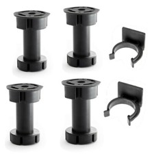 Adjustable Kitchen Cabinet Legs - Black Plastic Feet for Furniture - 60-170mm