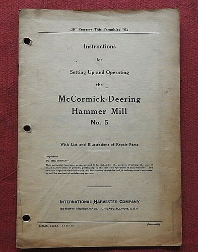 1940 mccormick deering hammer - 1940, mccormick-deering