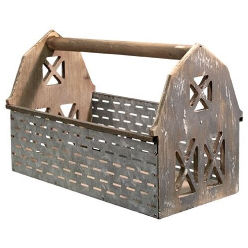Farmhouse barn tote galvanized - barn,