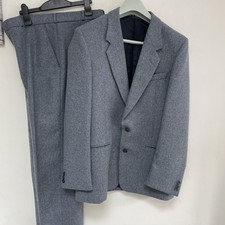 Hepworths Mens Suit Jacket & Trousers Blue Tweed Wool 38 W30 L30 - VGC