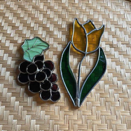 Vintage stain glass sun - glass,