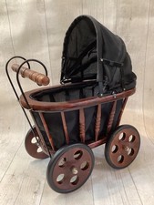 Vintage style Doll /bear Stroller Pram Buggy Carriage Wooden  14”Victorian Style