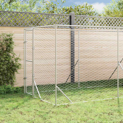 Outdoor dog kennel silver - dog,