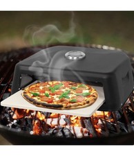 Grill Top BBQ Pizza Oven-Pizza Stone Included-Temperature Gauge,Carry Handle-UK