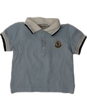MONCLER Baby Boys Polo Shirt 9-12 Months Blue Cotton JN28