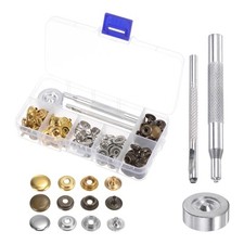 30 Sets Snap Fasteners Kit with 3 Setter Tools & Storage Box for Clothing