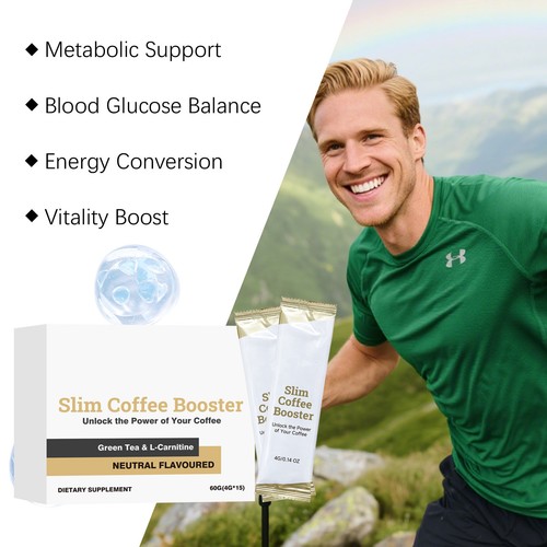 Slim coffee booster with - with, green