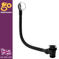 Chrome Bath Waste & Overflow Kit Push Click Plug Pop Up Drain Filler Tub Waste