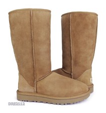 UGG Classic Tall II Chestnut Suede Fur Boots Womens Size 9 -NIB-