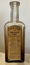 Antique OPIUM Quack Medicine Bottle The Old & Reliable KING Liniment Full Labels