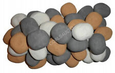 Pebbles Gas Fire Coals Replacement Ceramic Grey Beige White Living Flame Coal