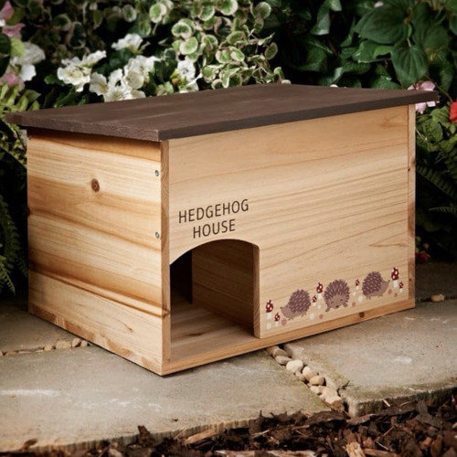 Wooden hedgehog house garden - wooden,