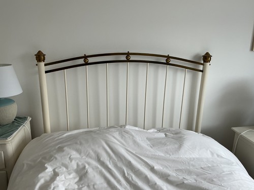 Edwardian cast iron double bed - edwardian,