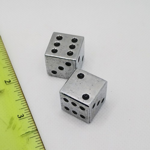 Oversized metal dice chrome - metal,