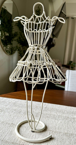 White metal dress form - white,