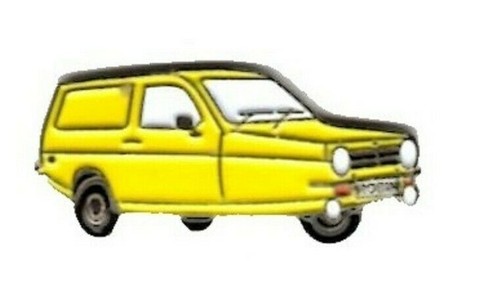 Reliant car pin badge yellow - reliant, badge.