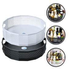  2 Pcs Revolving Spice Rack Rotating Storage Tray Kitchen Turntable