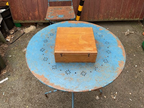 Antique microscope slide box - microscope,