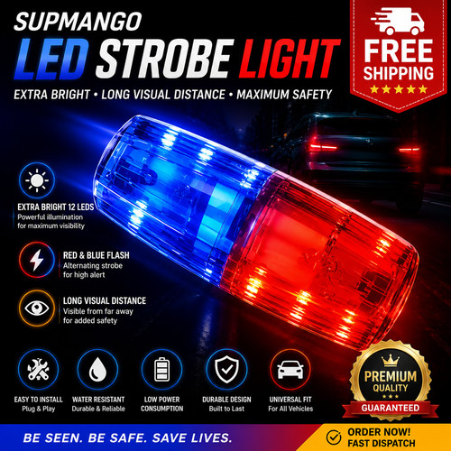 Red blue led strobe - red/blue,