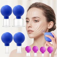 Anti-Cellulite Facial Massage Cupping Can Body Face Vacuum Glass Silicone Cup UK