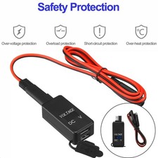 Motorcycle/Motorbike Dual USB Charger Socket Power Outlet UK CE Waterproof NEW