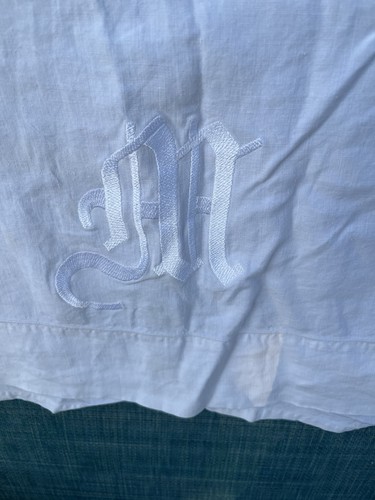 Antique linen bed sheet - antique,