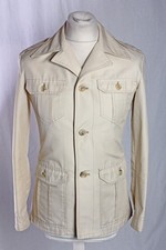 Tiklas Finland Safari Jacket Vintage 70's Cream Diolen 36" S Men's/Unisex VGC!