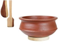 Terracotta Clay Pottery Mud Earthen Handi Cooking Serving Pot Red 4 L