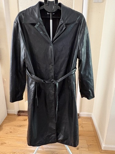 Bershka black faux leather - black,