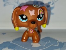 Littlest Pet Shop Dachshund Dog #1010 Tattoo Blue Eyes LPS