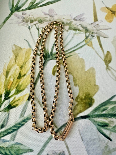 Antique 9ct rose gold rolo - antique,
