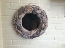 LARGE  DRIFTWOOD WALLHANGING MIRROR 17" CIRCULAR BRAND NEW