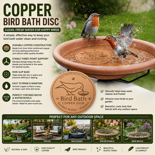 Copper bird bath - copper, garden