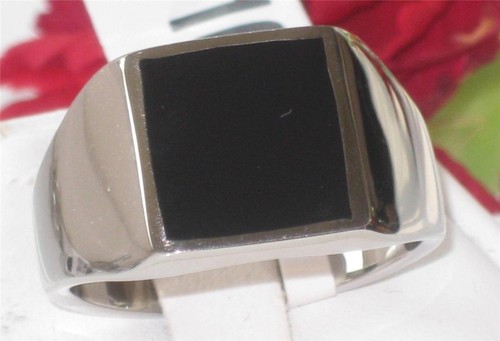 Mens onyx ring black - , square