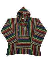 Artesanias Cuamatzi Baja Hoodie XL Multicolor Mexican Drug Rug Pullover