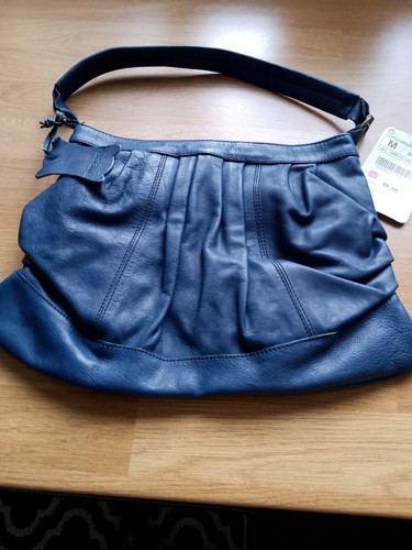 Zara blue leather handbag - blue,