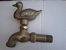 Pretty Vintage Solid Brass Outside Tap With Bird Feature