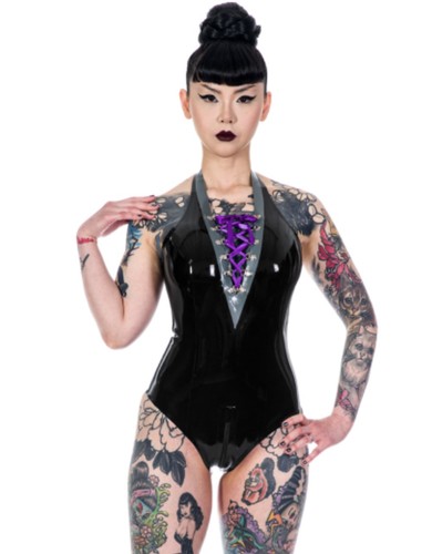 Latex crystal halter - latex,