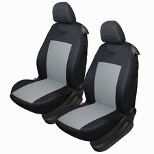 2 Car Seat Covers Grey Front